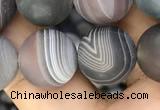 CAA2395 15.5 inches 12mm round matte Botswana agate beads wholesale