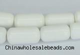 CAA24 15.5 inches 10*20mm cylinder white agate gemstone beads