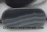 CAA240 15.5 inches 25*55mm rectangle grey line agate beads