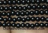CAA2400 15.5 inches 2mm round black agate beads wholesale