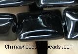 CAA2568 15.5 inches 13*18mm rectangle black agate beads wholesale