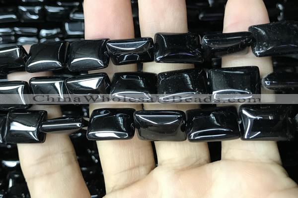 CAA2569 15.5 inches 15*20mm rectangle black agate beads wholesale