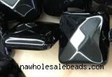 CAA2613 15.5 inches 20*20mm faceted square black agate beads