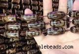 CAA2662 15.5 inches 10*28mm - 11*30mm rice tibetan agate dzi beads