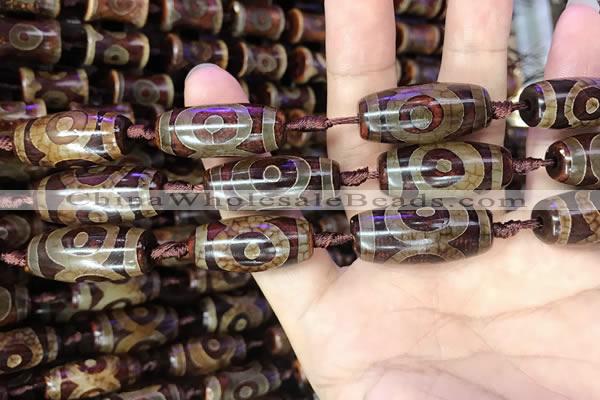 CAA2662 15.5 inches 10*28mm - 11*30mm rice tibetan agate dzi beads
