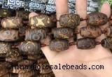 CAA2674 15.5 inches 14*25mm - 16*25mm drum tibetan agate dzi beads