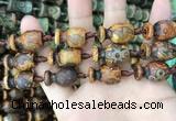 CAA2683 15.5 inches 13*18mm - 13*22mm vase-shaped tibetan agate dzi beads