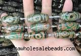 CAA2688 15.5 inches 12*30mm - 14*30mm rice tibetan agate dzi beads