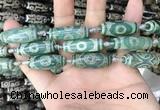 CAA2691 15.5 inches 12*30mm - 14*30mm rice tibetan agate dzi beads