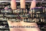 CAA2693 15.5 inches 14*38mm - 16*43mm rice tibetan agate dzi beads