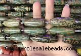 CAA2696 15.5 inches 14*38mm - 16*43mm rice tibetan agate dzi beads