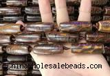 CAA2697 15.5 inches 14*38mm - 16*43mm rice tibetan agate dzi beads