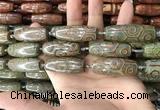 CAA2710 15.5 inches 14*38mm - 16*43mm rice tibetan agate dzi beads