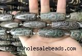 CAA2712 15.5 inches 14*38mm - 16*43mm rice tibetan agate dzi beads