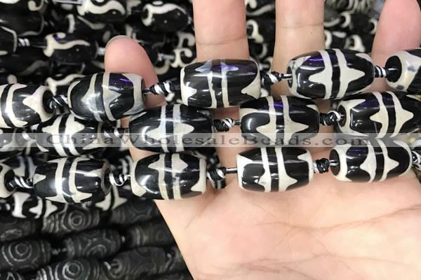 CAA2739 15.5 inches 14*21mm - 16*22mm drum tibetan agate dzi beads