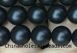 CAA2762 15.5 inches 6mm round matte black agate beads wholesale