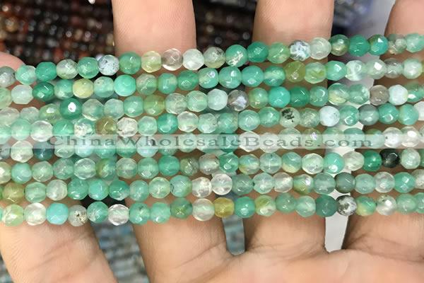 CAA2802 15 inches 4mm faceted round fire crackle agate beads wholesale