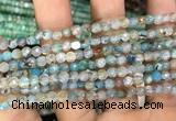 CAA2803 15 inches 4mm faceted round fire crackle agate beads wholesale