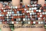 CAA2818 15 inches 4mm faceted round fire crackle agate beads wholesale