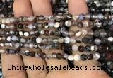 CAA2826 15 inches 4mm faceted round fire crackle agate beads wholesale