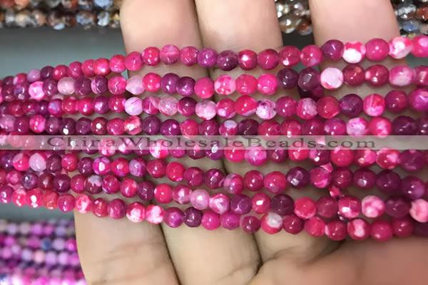 CAA2832 15 inches 4mm faceted round fire crackle agate beads wholesale