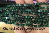 CAA2838 15 inches 4mm faceted round fire crackle agate beads wholesale