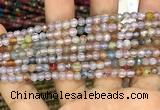 CAA2844 15 inches 4mm faceted round fire crackle agate beads wholesale