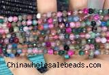 CAA2847 15 inches 4mm faceted round fire crackle agate beads wholesale