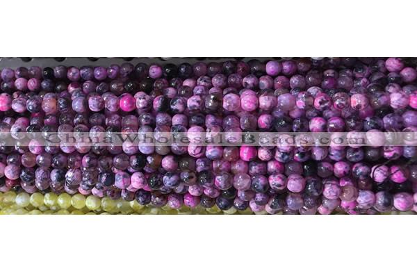 CAA2892 15 inches 6mm faceted round fire crackle agate beads wholesale