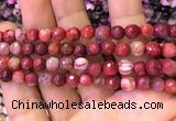 CAA2901 15 inches 6mm faceted round fire crackle agate beads wholesale