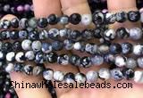 CAA2907 15 inches 6mm faceted round fire crackle agate beads wholesale