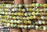 CAA2919 15 inches 6mm faceted round fire crackle agate beads wholesale