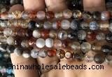CAA2925 15 inches 6mm faceted round fire crackle agate beads wholesale