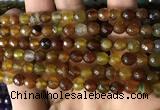 CAA2928 15 inches 6mm faceted round fire crackle agate beads wholesale