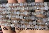 CAA2930 15 inches 6mm faceted round fire crackle agate beads wholesale