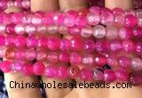 CAA2931 15 inches 6mm faceted round fire crackle agate beads wholesale