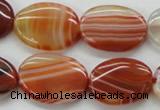 CAA295 15.5 inches 18*25mm oval red line agate gemstone beads