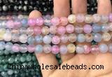 CAA2960 15 inches 8mm faceted round fire crackle agate beads wholesale