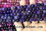CAA2963 15 inches 8mm faceted round fire crackle agate beads wholesale