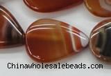 CAA297 15.5 inches 24*30mm flat teardrop red line agate beads