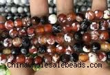 CAA2978 15 inches 8mm faceted round fire crackle agate beads wholesale