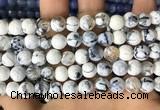 CAA2979 15 inches 8mm faceted round fire crackle agate beads wholesale