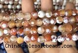 CAA2982 15 inches 8mm faceted round fire crackle agate beads wholesale