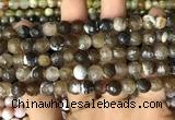 CAA2987 15 inches 8mm faceted round fire crackle agate beads wholesale