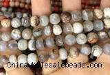 CAA2988 15 inches 8mm faceted round fire crackle agate beads wholesale