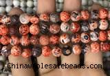 CAA2992 15 inches 8mm faceted round fire crackle agate beads wholesale