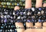CAA3016 15 inches 8mm faceted round fire crackle agate beads wholesale