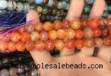 CAA3042 15 inches 10mm faceted round fire crackle agate beads wholesale