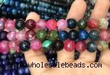 CAA3048 15 inches 10mm faceted round fire crackle agate beads wholesale