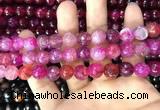 CAA3057 15 inches 10mm faceted round fire crackle agate beads wholesale